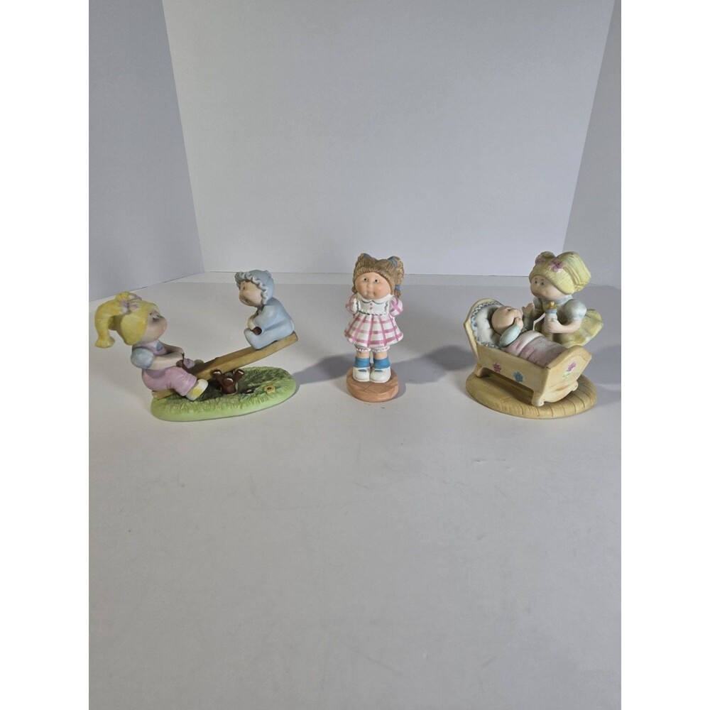 Vintage 1984 Cabbage Patch Kids Xavier Roberts Porcelain Figurines Lot of 3